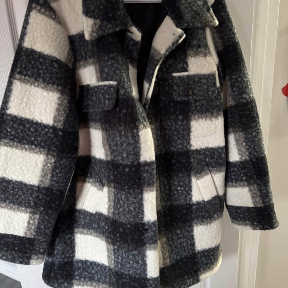 Joe Fresh Black and White Plaid Utility Jacket